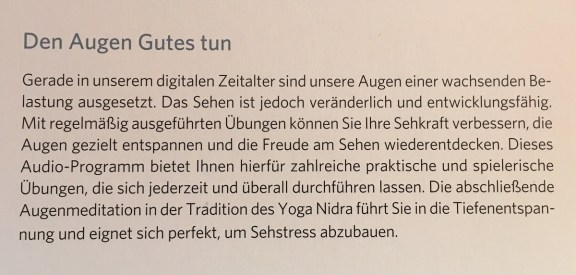 CD Balsam für die Augen Rückseite