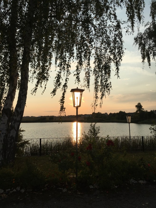 Riegersburg See Sonne in Laterne hoch