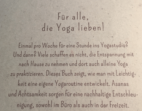 Yoga Achtsamkeit Rückseite