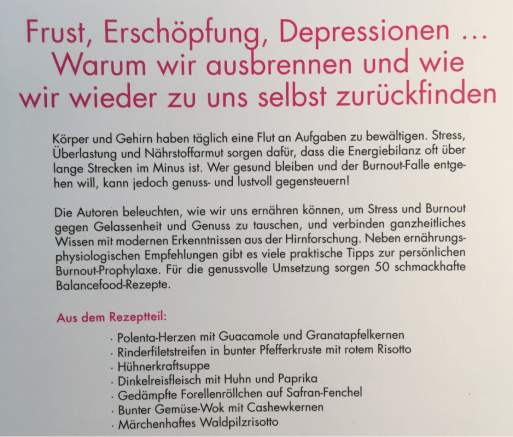 Buch balance food rück